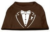 Tuxedo Screen Print Shirt Brown Lg (14)