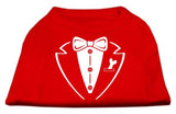 Tuxedo Screen Print Shirt Red Lg (14)