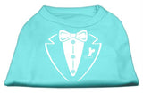 Tuxedo Screen Print Shirt Aqua XS (8)