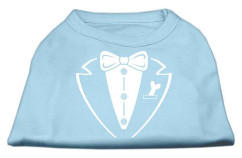 Tuxedo Screen Print Shirt Baby Blue XS (8)