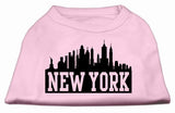 New York Skyline Screen Print Shirt Light Pink Lg (14)