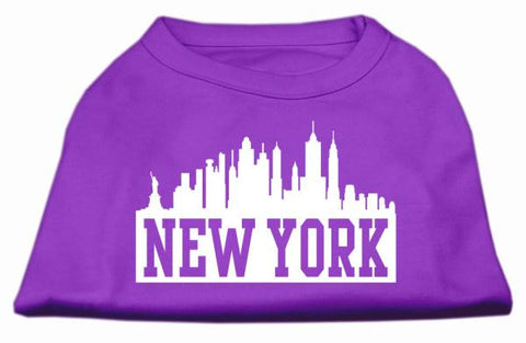 New York Skyline Screen Print Shirt Purple Lg (14)