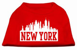 New York Skyline Screen Print Shirt Red Lg (14)