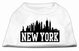 New York Skyline Screen Print Shirt White Lg (14)