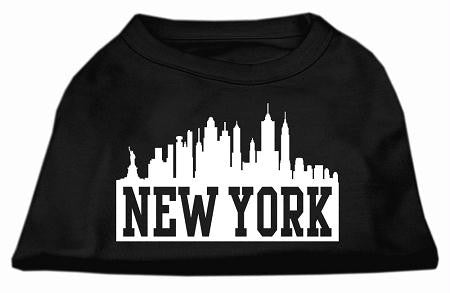 New York Skyline Screen Print Shirt Black Med (12)