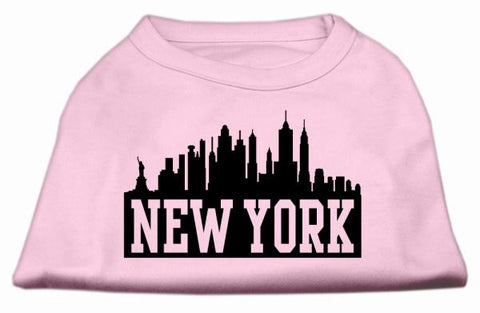 New York Skyline Screen Print Shirt Light Pink Med (12)