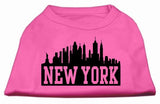 New York Skyline Screen Print Shirt Bright Pink XS (8)