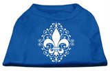 Henna Fleur de Lis Screen Print Shirt Blue Lg (14)