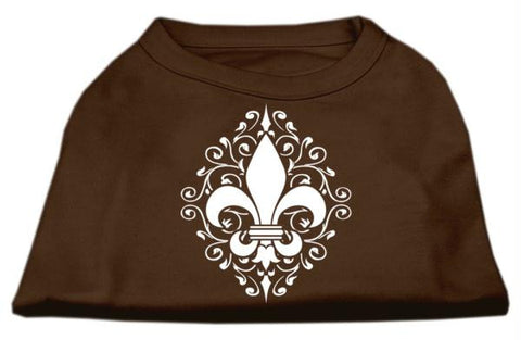 Henna Fleur de Lis Screen Print Shirt Brown Lg (14)