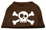 Skull Crossbone Screen Print Shirt Brown Med (12)