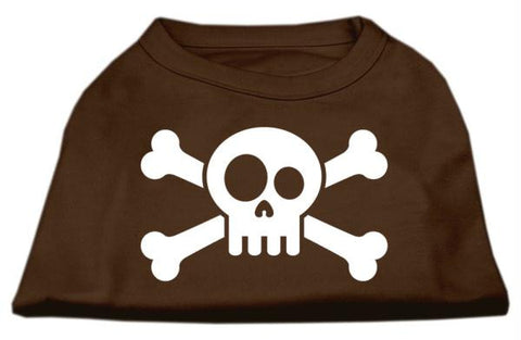 Skull Crossbone Screen Print Shirt Brown XL (16)