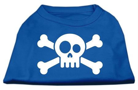 Skull Crossbone Screen Print Shirt Blue XXXL (20)