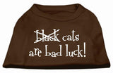 Black Cats are Bad Luck Screen Print Shirt Brown Lg (14)