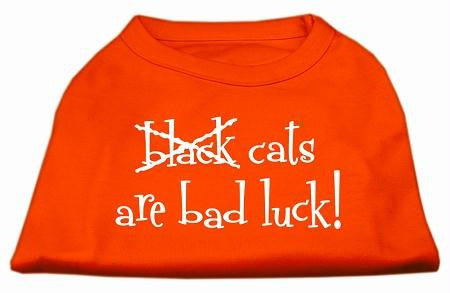 Black Cats are Bad Luck Screen Print Shirt Orange Lg (14)