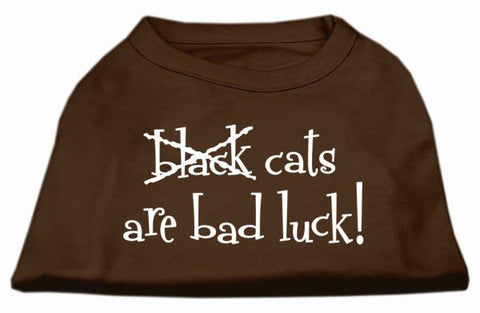 Black Cats are Bad Luck Screen Print Shirt Brown Med (12)