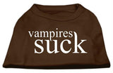 Vampires Suck Screen Print Shirt Brown XS (8)