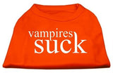 Vampires Suck Screen Print Shirt Orange XS (8)