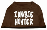 Zombie Hunter Screen Print Shirt Brown Med (12)