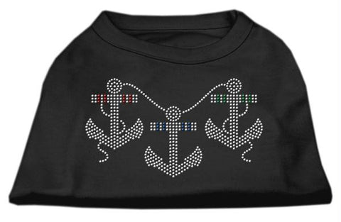 Rhinestone Anchors Shirts Black L (14)