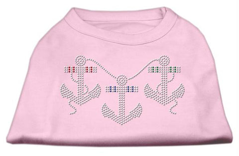 Rhinestone Anchors Shirts Light Pink L (14)