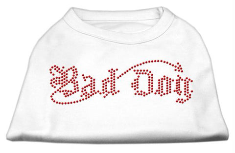 Bad Dog Rhinestone Shirts White XXL (18)