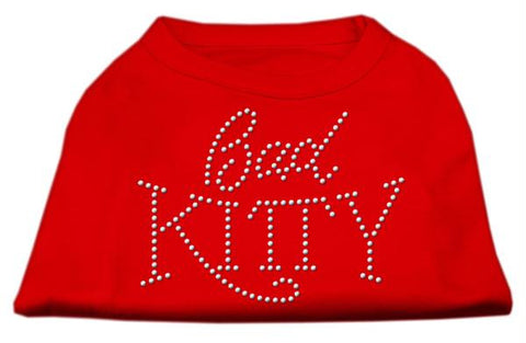 Bad Kitty Rhinestud Shirt Red XS (8)