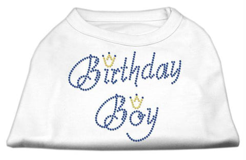 Birthday Boy Rhinestone Shirts White S (10)