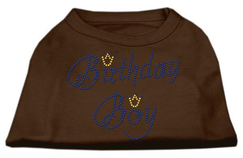 Birthday Boy Rhinestone Shirts Brown XS (8)