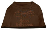 Happy Halloween Rhinestone Shirts Brown XS (8)