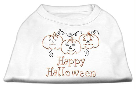 Happy Halloween Rhinestone Shirts White XXL (18)