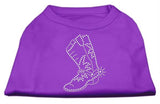 Rhinestone Boot Shirts Purple XL (16