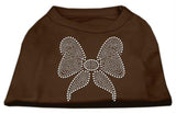 Rhinestone Bow Shirts Brown XS (8)