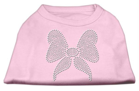 Rhinestone Bow Shirts Light Pink XS (8)