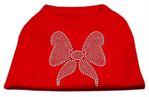 Rhinestone Bow Shirts Red XXXL(20)