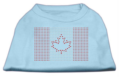 Canadian Flag Rhinestone Shirts Baby Blue XS (8)