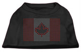 Canadian Flag Rhinestone Shirts Black XS (8)