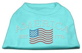 Classic American Rhinestone Shirts Aqua L (14)