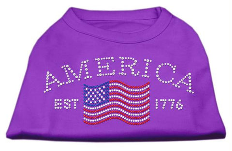 Classic American Rhinestone Shirts Purple L (14)