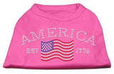 Classic American Rhinestone Shirts Bright Pink XS (8)