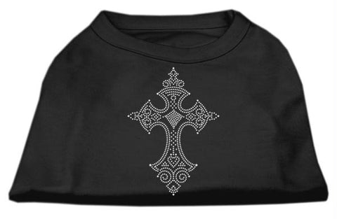 Rhinestone Cross Shirts Black L (14)