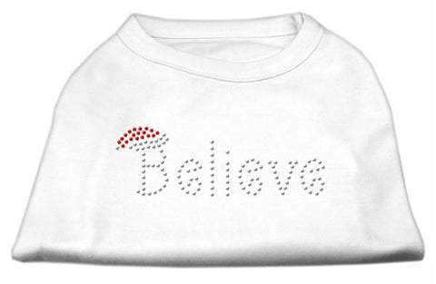 Believe Rhinestone Shirts White L (14)