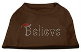 Believe Rhinestone Shirts Brown XXL (18)