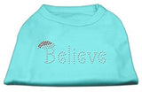 Believe Rhinestone Shirts Aqua XXXL(20)