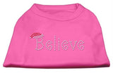 Believe Rhinestone Shirts Bright Pink XXXL(20)