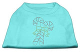 Candy Cane Rhinestone Shirt Aqua L (14)