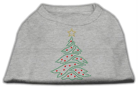 Christmas Tree Rhinestone Shirt Grey L (14)