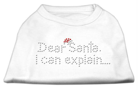 Dear Santa I Can Explain Rhinestone Shirts White L (14)