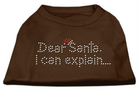 Dear Santa I Can Explain Rhinestone Shirts Brown Med (12)