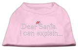 Dear Santa I Can Explain Rhinestone Shirts Light Pink XS (8)