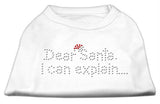 Dear Santa I Can Explain Rhinestone Shirts White XS (8)